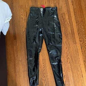 Spanx High Shine Black Patent Leggings